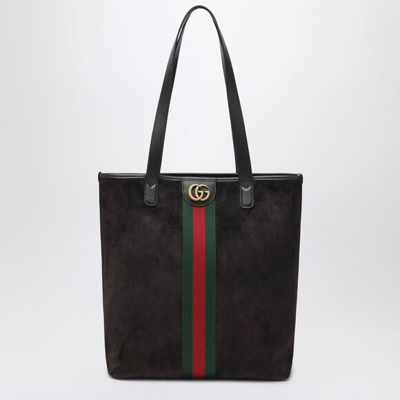 Gucci Medium Ophidia Shopping Bag In Brown Suede Men - Picture 1 of 2